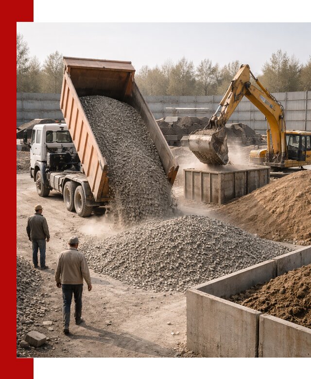 Доставка нерудных материалов с погрузкой и разгрузкой в Воронеже