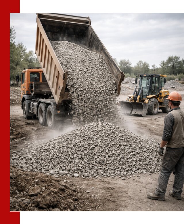 Доставка щебня в Воронеже крупными и мелкими фракциями