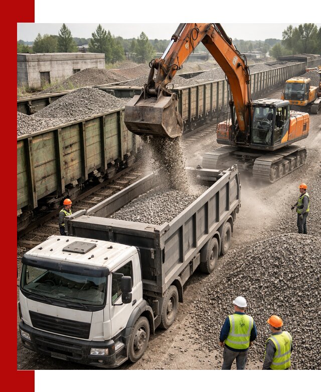 Железнодорожный щебень фракция 25–60 для поставок в Воронеже