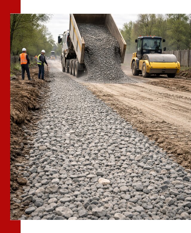 Доставка щебня для отсыпки дорог в Воронеже высокого качества