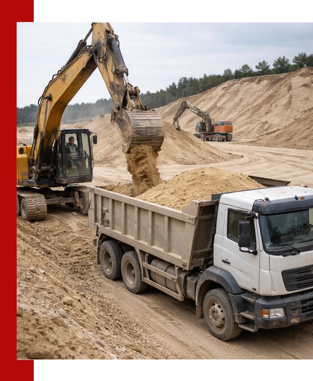 Доставка карьерного песка с самосвалами и разгрузкой в Воронеже