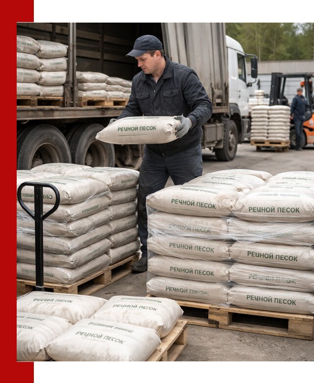 Речной песок в мешках с доставкой в Воронеже