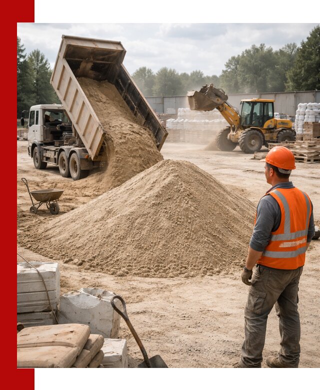 Доставка строительного песка с самосвалом в Воронеже