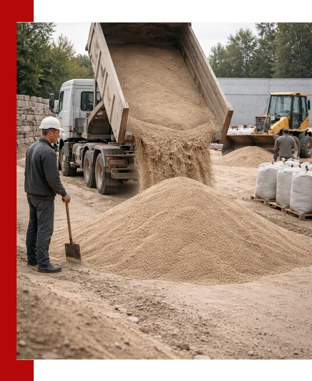 Кварцевый песок фракция 0–3 мм с доставкой в Воронеже