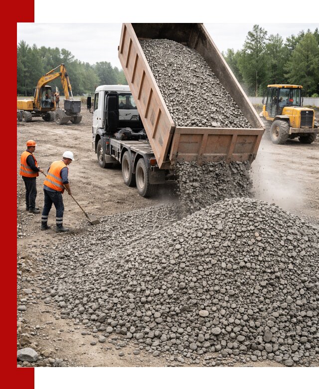 Доставка гравия фракции 40-70 в Воронеже оптом и в розницу