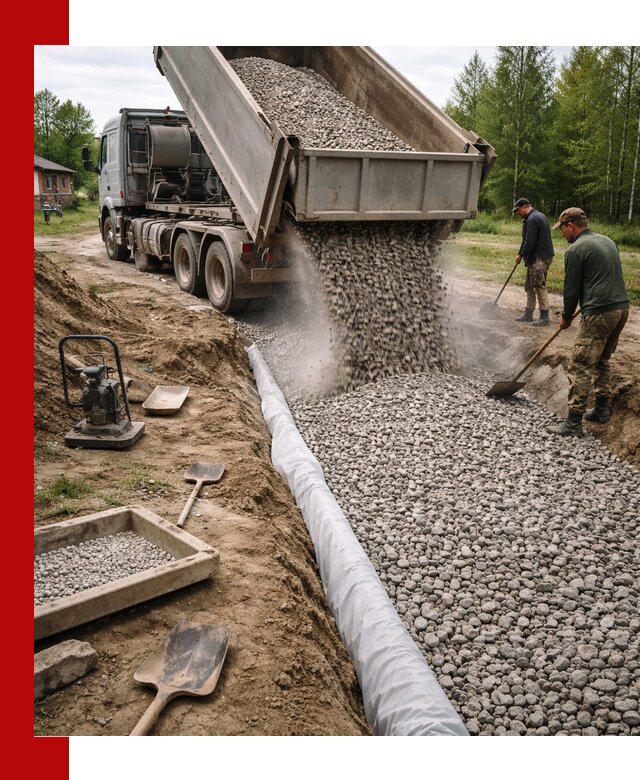 Гравий для дренажа с доставкой в Воронеже качественный и недорогой