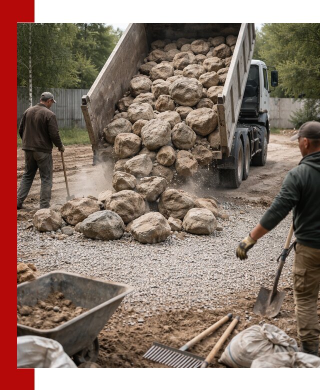 Доставка и укладка булыжника в Воронеже