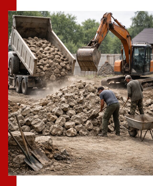 Доставка и разгрузка бутового камня в Воронеже