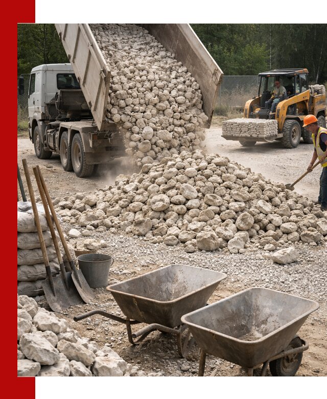 Доставка и продажа бутового известнякового камня в Воронеже