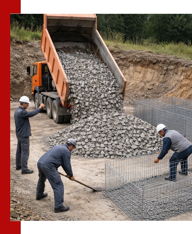 Камень для габионов с доставкой в Воронеже быстро и надёжно