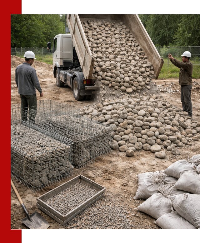 Камень для габионов фракция 70–151 в Воронеже