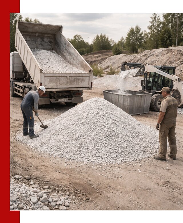 Доставка и продажа белой мраморной крошки в Воронеже