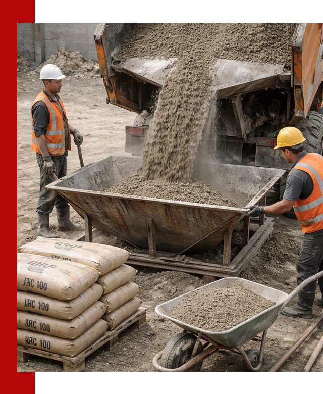 Доставка цементно-песчаной смеси М100 в Воронеже