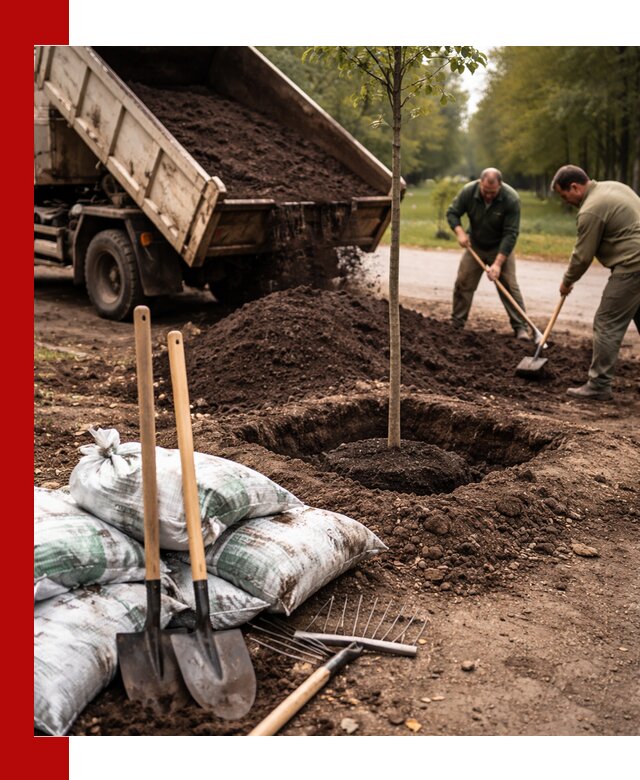 Грунт для посадки деревьев в Воронеже — доставка и подготовка почвы