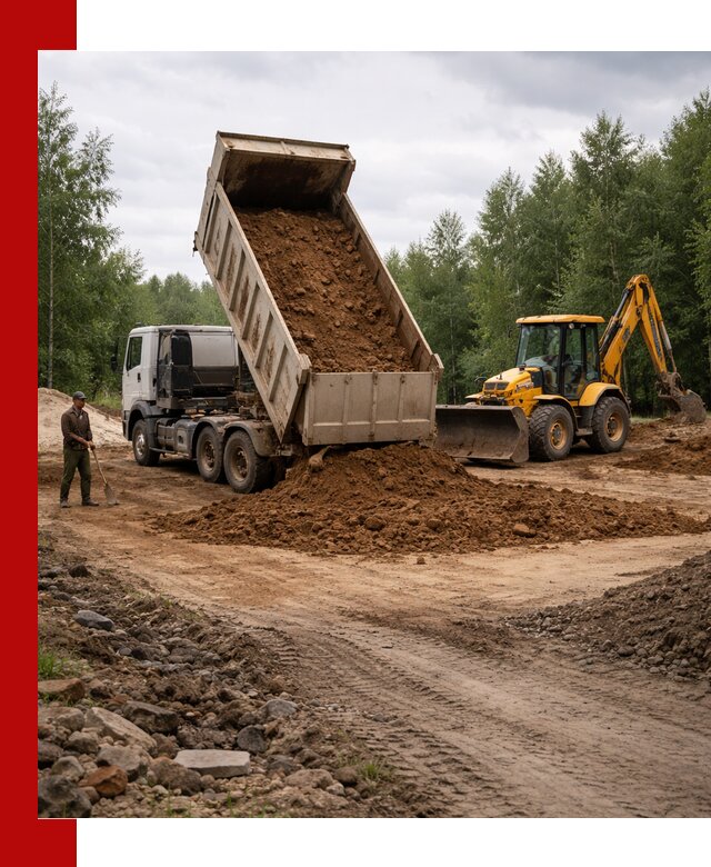 Доставка суглинка самосвалами в Воронеже подсыпка и планировка