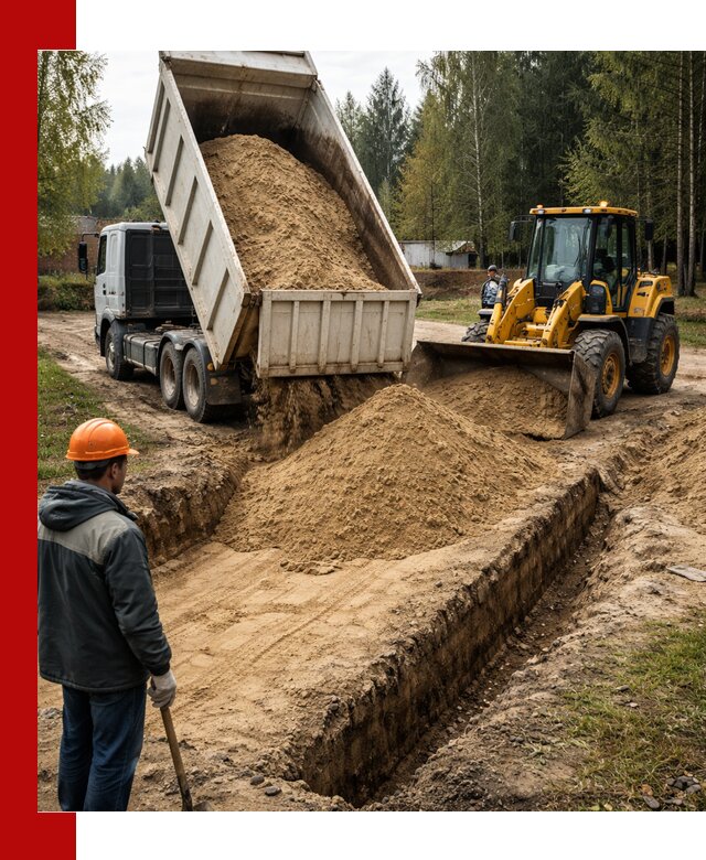 Доставка песчаного грунта в Воронеже для строительных работ