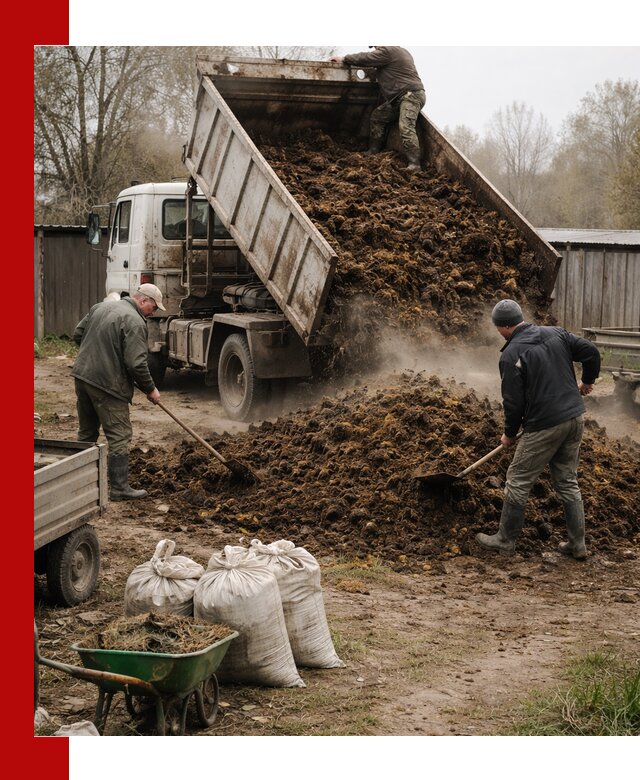 Доставка коровьего навоза самосвалом в Воронеже