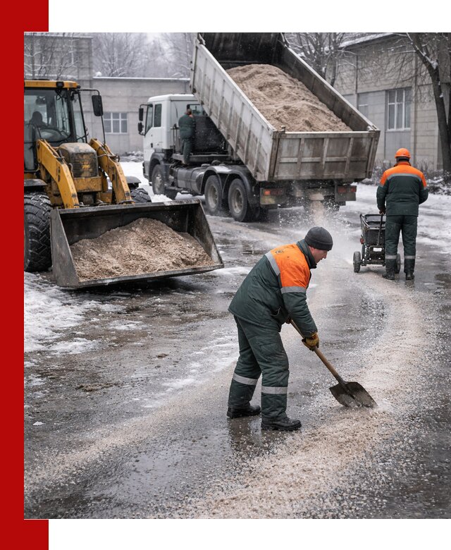 Реагент против гололеда с доставкой и нанесением в Воронеже