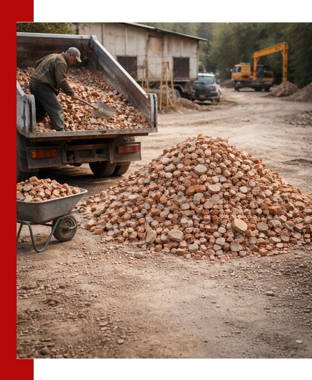 Доставка и подушка из боя кирпича с разгрузкой в Воронеже