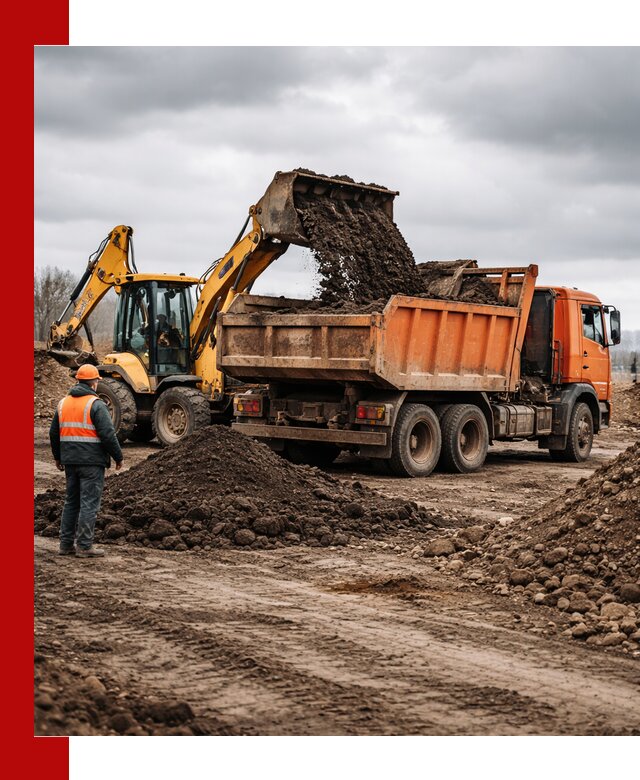 Вывоз грунта и строительного мусора в Воронеже грузовыми самосвалами