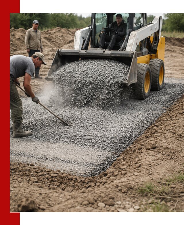 Устройство щебеночной подушки в Воронеже для дорог и фундаментов